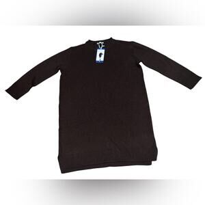 NWT Jessica Simpson Women's Large Brown Long Sleeve Sweater Mini Dress Cozy Knit